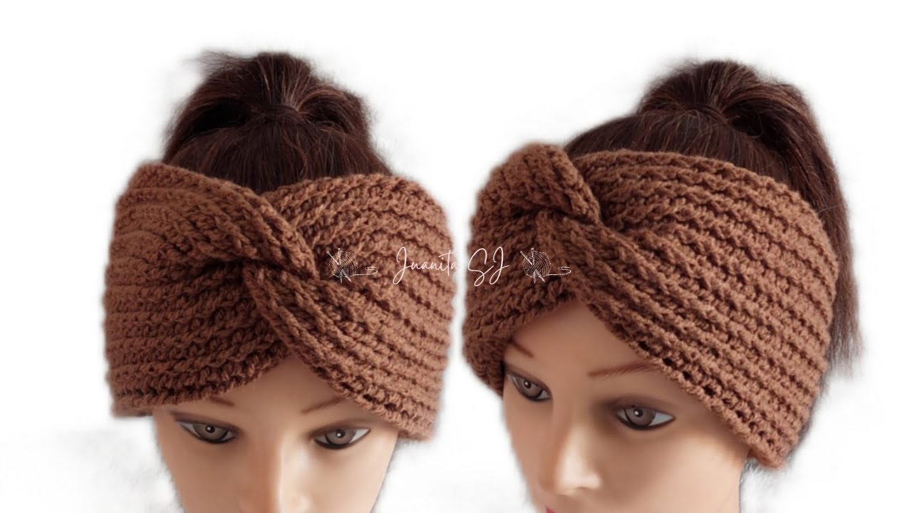 DIADEMA/TURBANTE CROCHET PASO A - YouTube