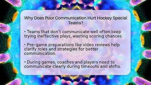 Why Does Poor Communication Hurt Hockey Special Teams? - Puck Stats Central