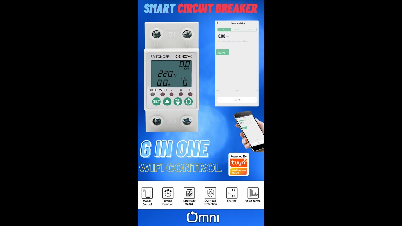 smart circuit breaker energy monitoring & sub meter switch WIFI ...