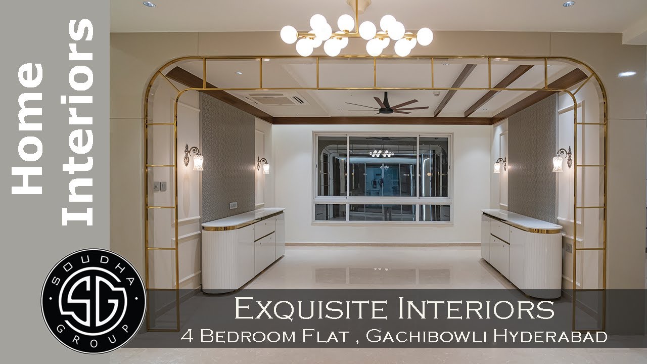 Exquisite Interiors of a 4 bedroom Flat in Gachibowli. Completed project walkthrough