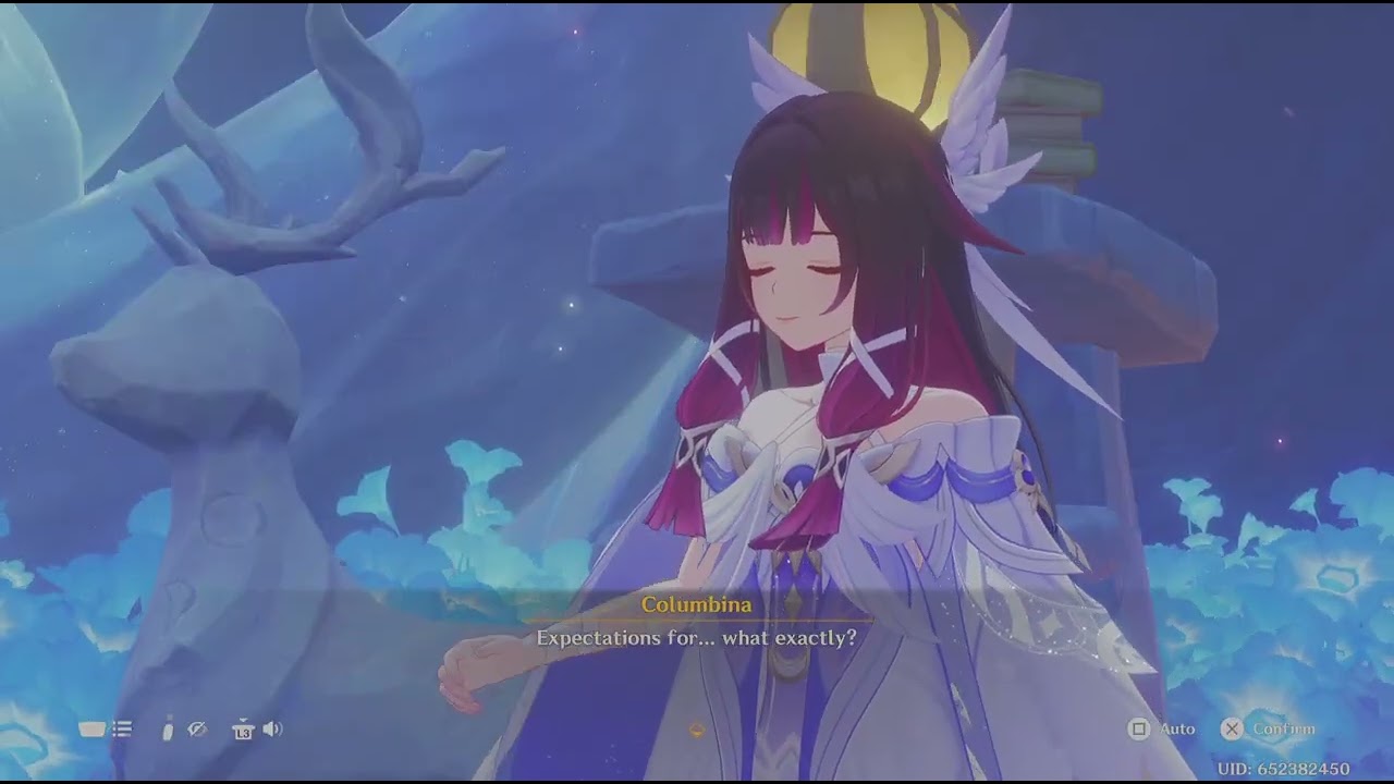 Playing Genshin Impact Columbina dialogue: Selenic Chronicle: Part III: part 2