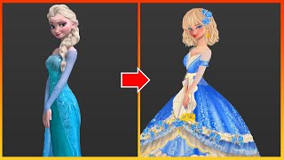 Frozen: Elsa Frozen Glow Up - Disney Princesses Transformation