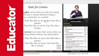 "Commas" | Advanced English Grammar with Educator.com