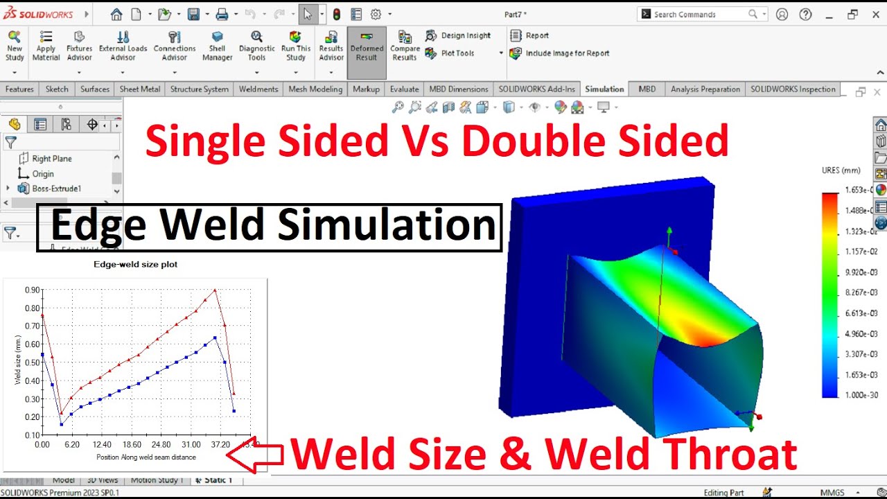 Fillet Type Weld Analysis  |  Throat and Weld Size Calculation  | Solidworks Explained