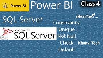 Sql Server Constraints Unique,Default,Not Null,Check in Telugu/Khanvi Tech