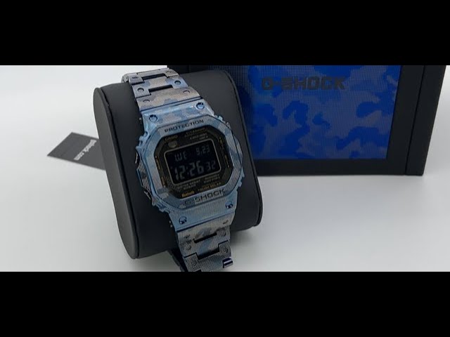 GMW-Ｂ5000TCF-2J G-Shock GMW-B5000TCF-2: Titanium with Blue IP Camouflage - G