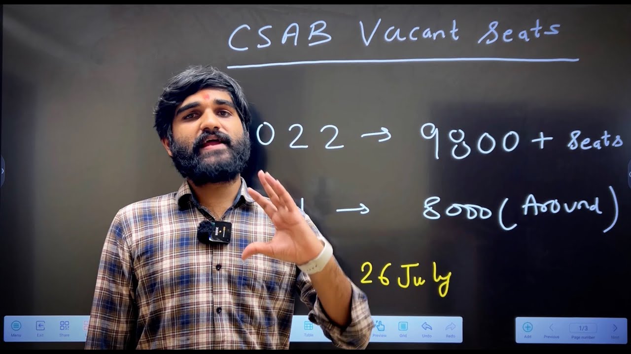 CSAB Counselling Expected Total Number of Vacant Seats Seat Matrix of