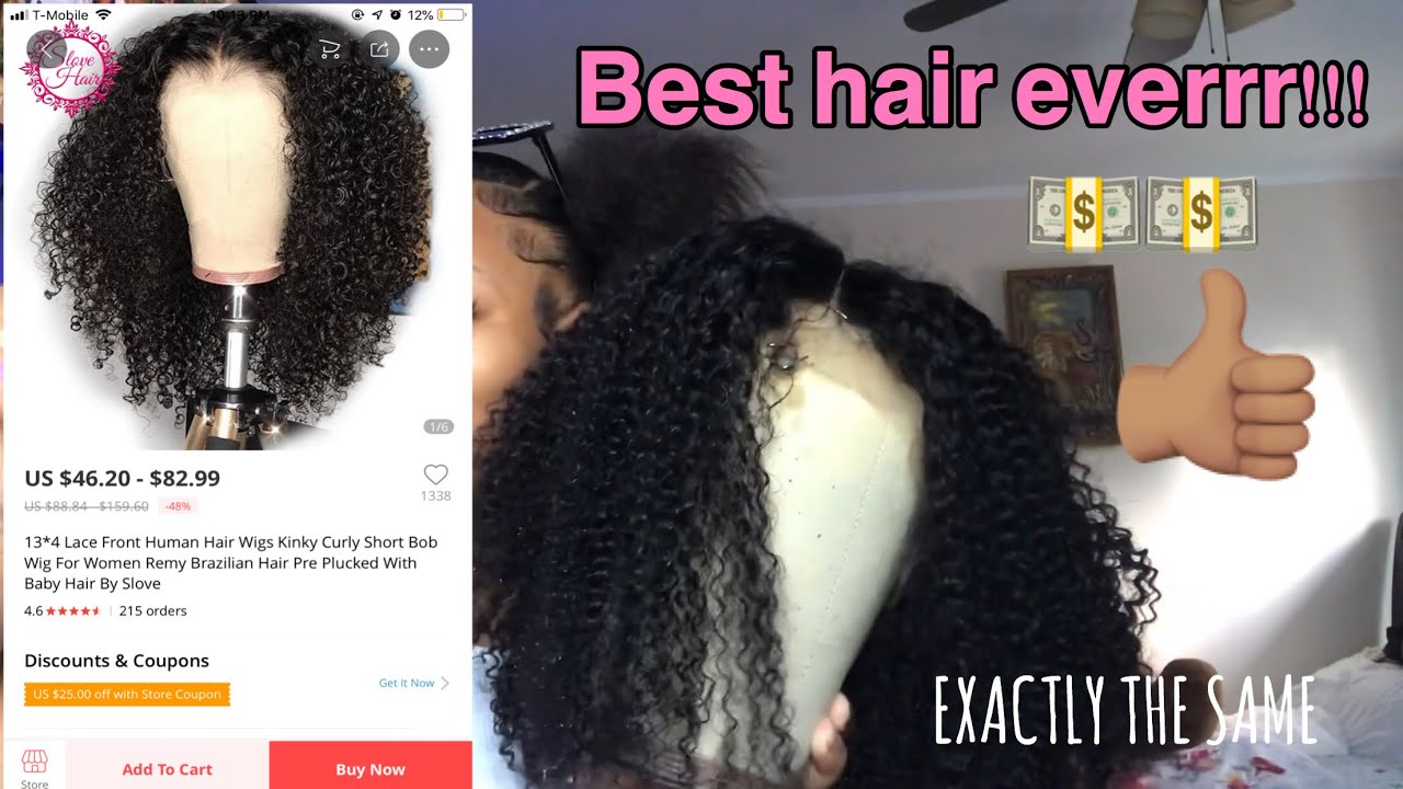 KINKY CURLY LACE FRONT WIG *16in*ALIEXPRESS| SLOVE HAIR UNBOXING/REVIEW