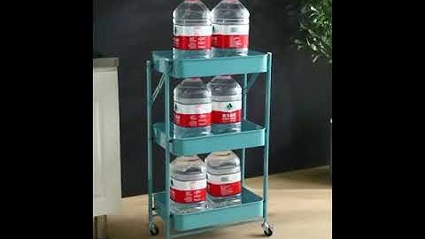 3-tier folding rolling cart organizer