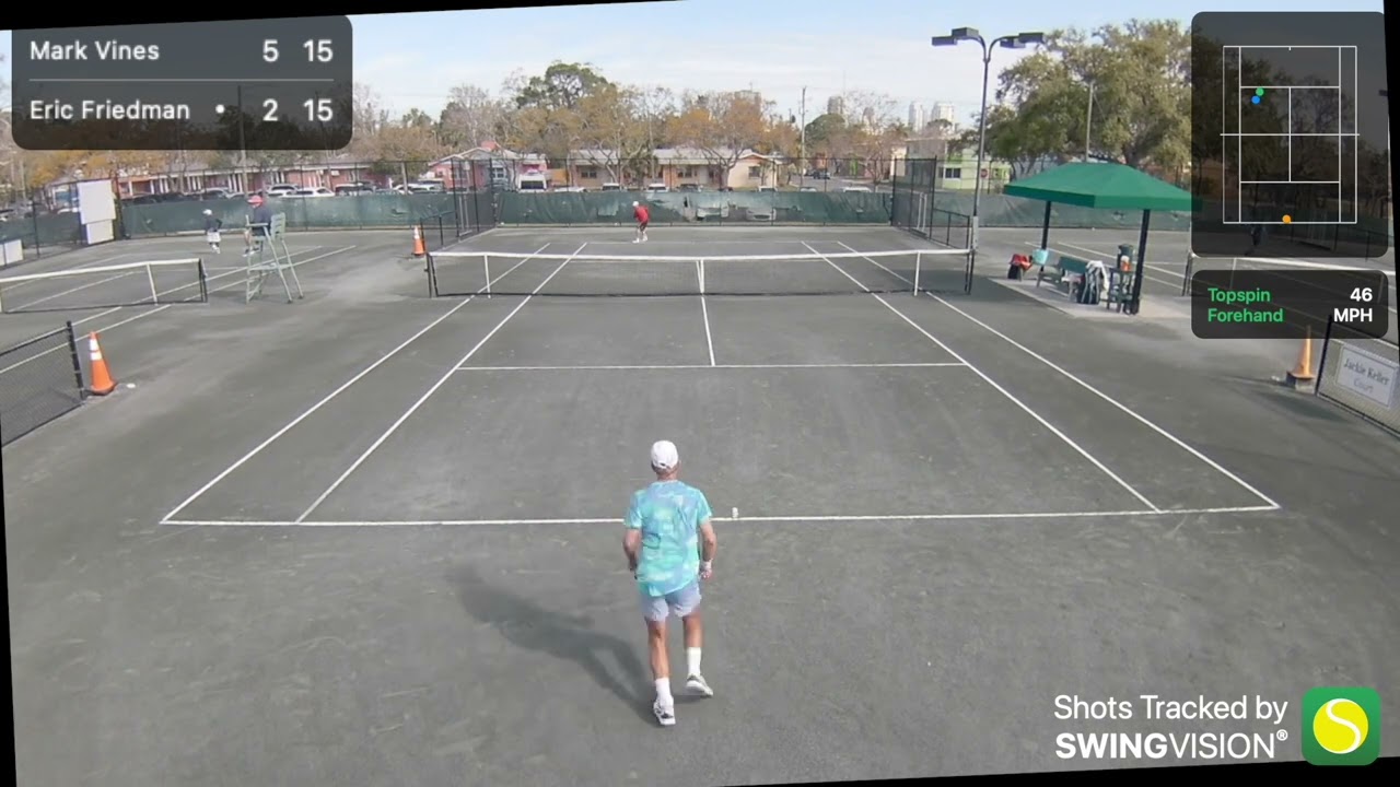 Men's 65 Semi-Final, Vines vs Friedman.  Edited and Scored by SwingVision!  Close match!