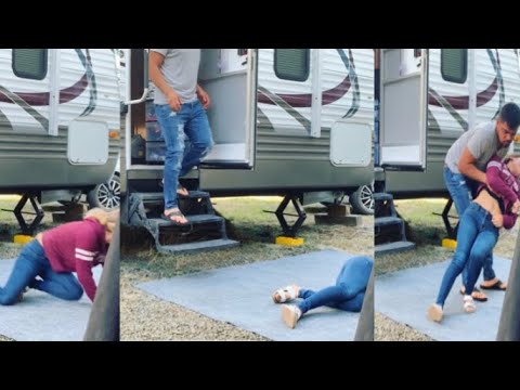 I FELL DOWN THE RV STAIRS PRANK ON HUSBAND!!!!!!! *Really Funny* - YouTube