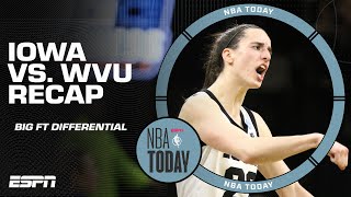 A closer look at Caitlin Clark & Iowa's win over West Virginia 🧐 | NBA Today screenshot 4