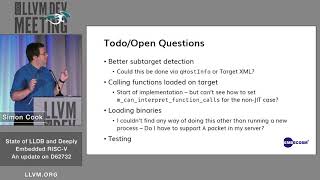 2019 LLVM Developers’ Meeting: S. Cook “State of LLDB and Deeply Embedded RISC-V "