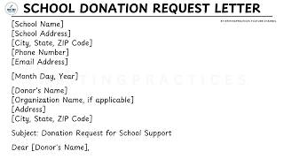 How To Write A Donation Request Letter for School Template Step by Step Guide | Writing Practices