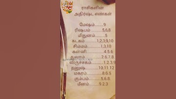 ராசிகளில் அதிர்ஷ்ட எண்கள் #ஆன்மீகதகவல்