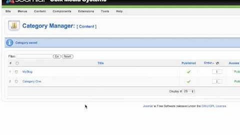 Adding a New Section & Catergory to Your Joomla! 1.5 Website
