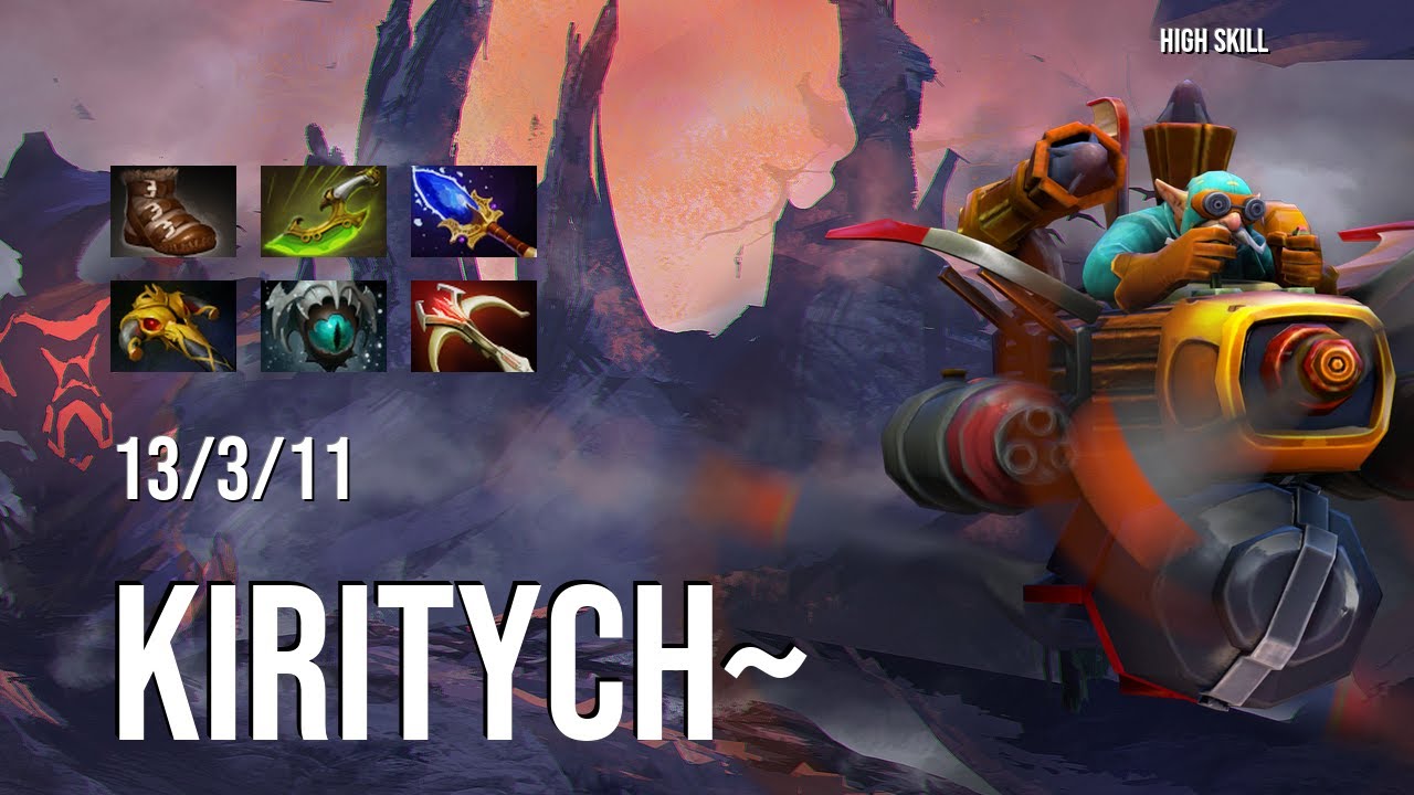 Dota 2 Pro Gameplay   Kiritych~   Gyrocopter   13 3 11   High Skill Dota 2 / Carry / 10 Rank