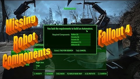 Missing Robot Crafting Components in Fallout 4