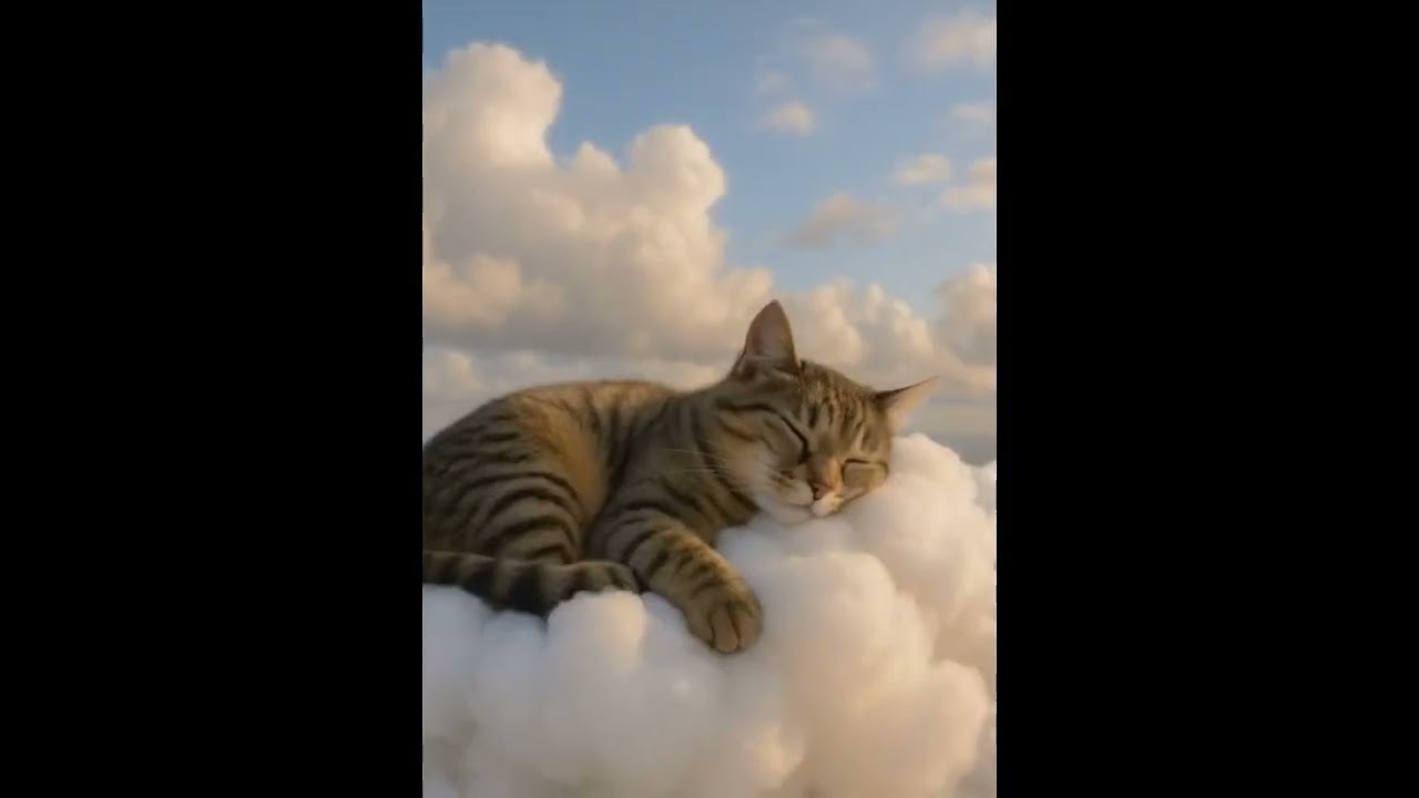 A Cat Sleeping on a Cloud 😺☁️ | The Cutest Dream You’ll Ever See