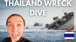 Scuba Diving to a WWII Era Ship Wreck in Thailand🤿🇹🇭