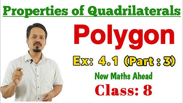Exercise 4.1 part 3 | Properties of Quadrilaterals New Maths ahead class 8 solutions