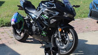 Ninja 500 Maintenance Day ( Oil Change, Chain Adjustment/ Clean, New Grips)