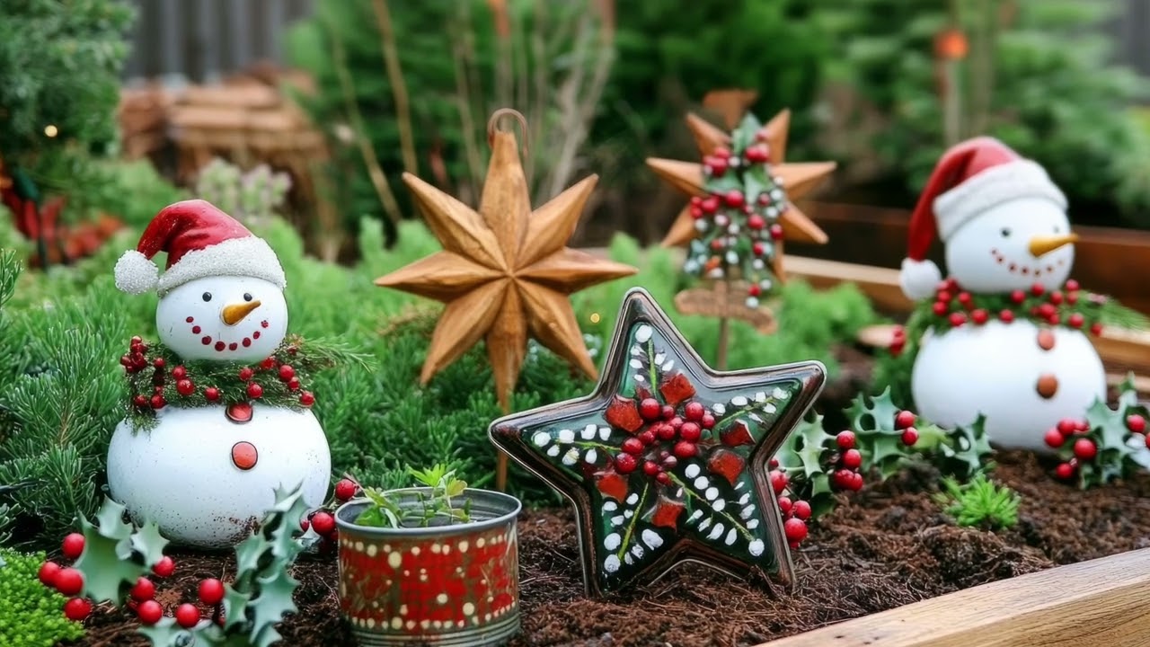 Декор для сада своими руками из переработанных материалов 2025: красивые идеи для рождественского...