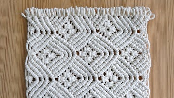 Woven Diamond Mesh Macrame Pattern for Bag, Coaster, Wall Decor