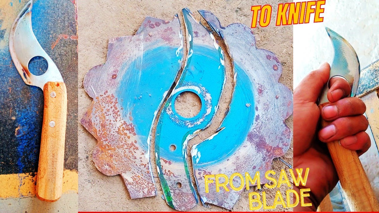 Simple knife making with an old saw blade technical Yasir YouTube