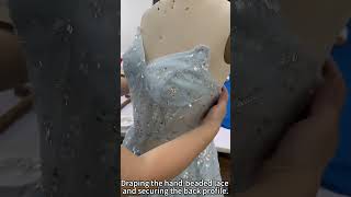 Part 3:Draping & Securing Luxury Corset Bodice! Gown Making Process | GlamoryGowns.com#chaozhou#b2b