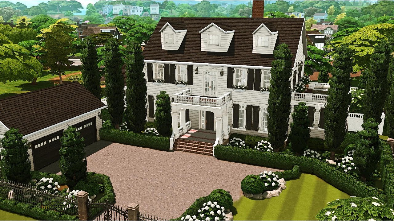 Семейный дом в колониальном стиле | Быстрая постройка в The Sims 4 | Дополнительный контент