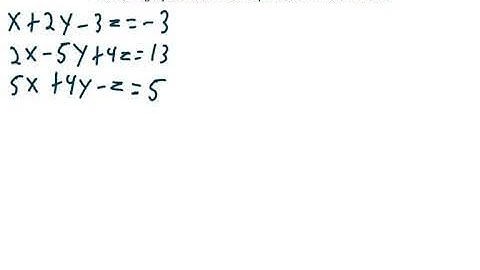 Algebra 2 3.6 Solving Systems of Linear Equations in Three Variables