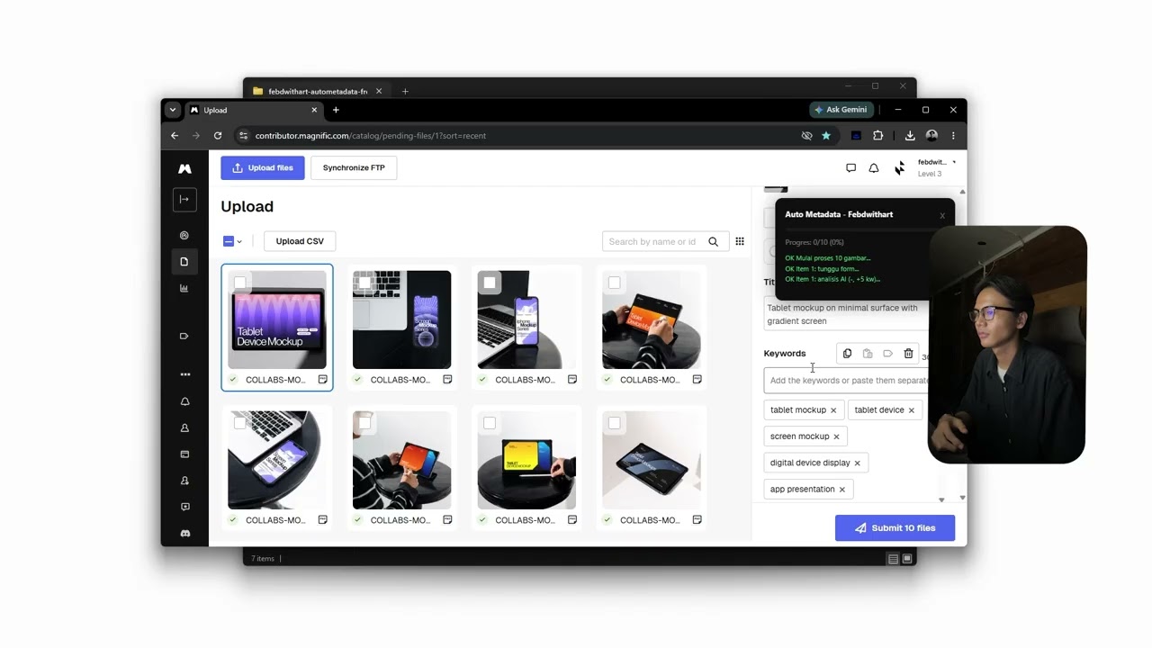 Demo Auto Metadata Freepik