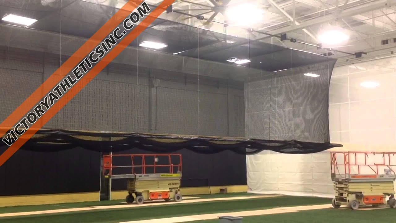Hands Free Ceiling Suspended Retractable Batting Cage YouTube