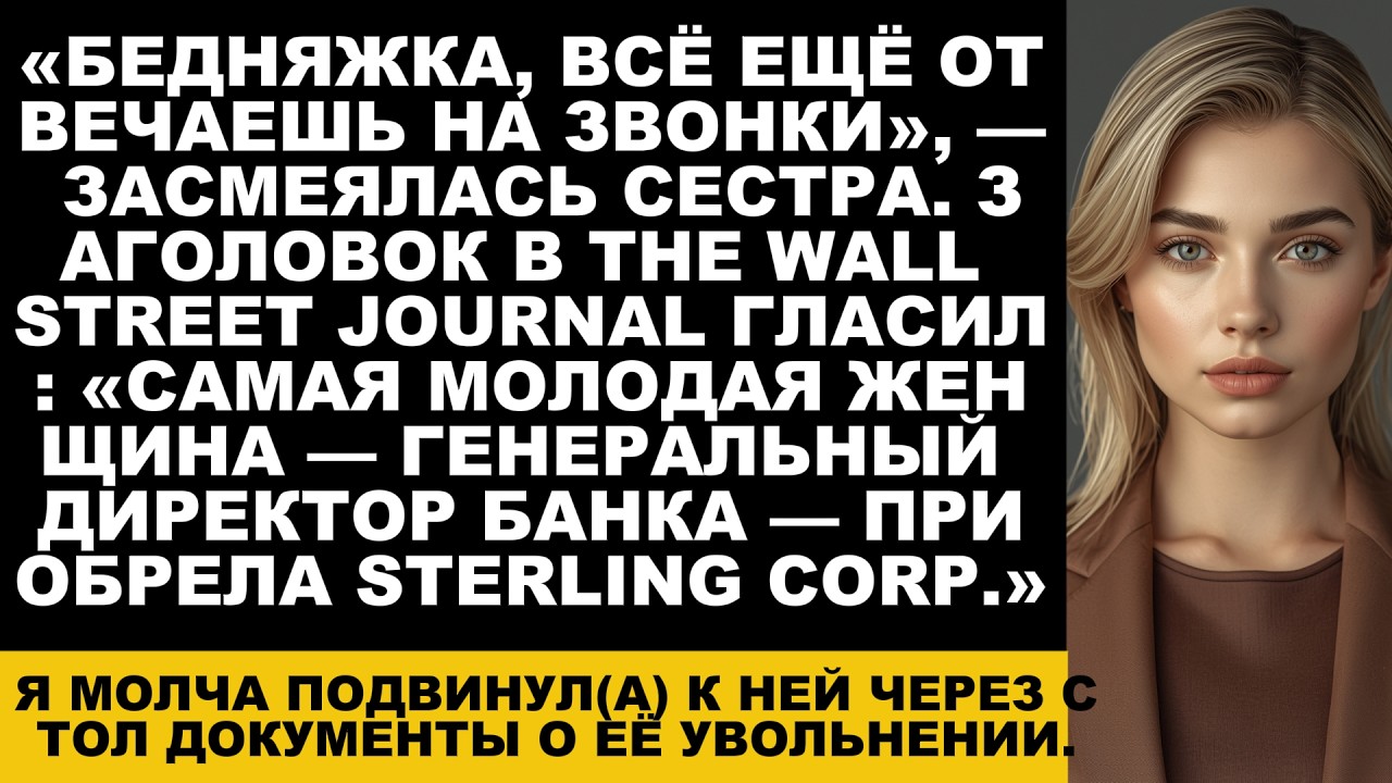 На ужине сестра сказала: «Все ещё секретарь?» — а потом мой банк купил её компанию