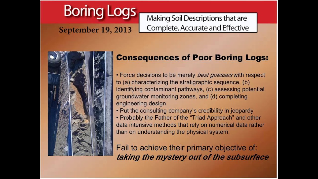 Boring Logs Webinar 7 min summary - YouTube