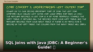 Java JDBC: SQL Joins EXPLAINED! 🚀 Beginner's Guide to Database Operations