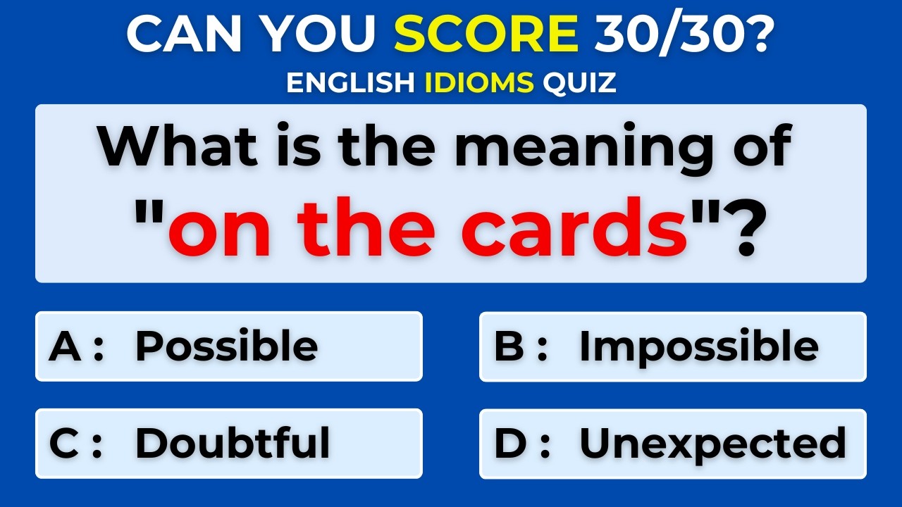 English Idioms Quiz | Can You Score 30/30? #Challenge 70