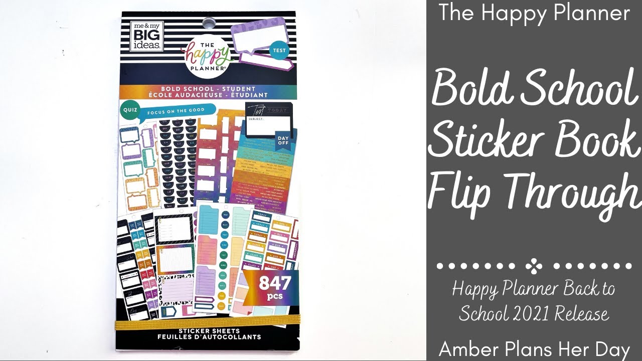 *NEW* Bold School Sticker Book Flip Through | Happy Planner Back to School 2021 Release