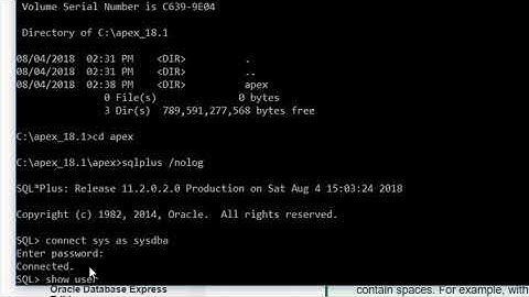 APEX00 of ##: Install Oracle XE. Upgrade Application Express (APEX) to version 18.1