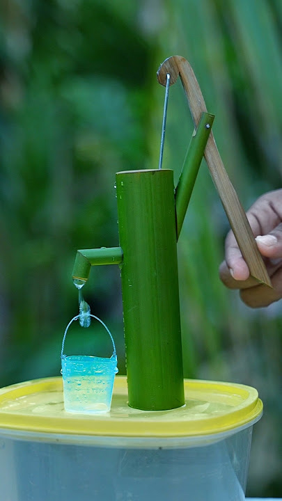 Eco-Friendly Bamboo Water Dispenser with Mini Bucket #art #bamboohandcraft