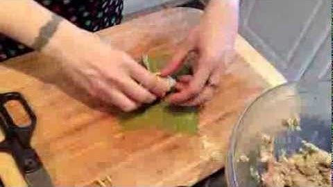 How to Roll Stuffed Grape Leaves