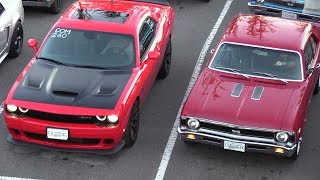 Old vs New Muscle Cars Drag Racing,Dodge Demon,Hellcat,Charger 69' and more