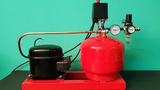 DIY Silent Air Compressor make of fridge motor