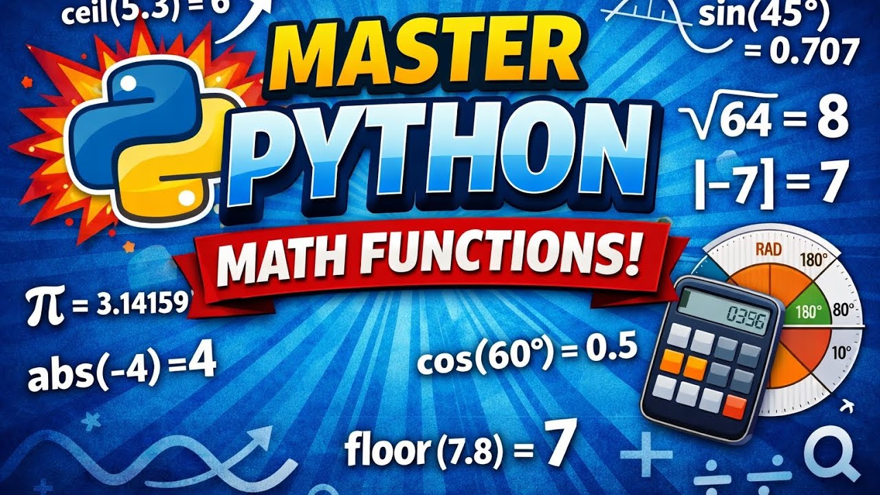 Python Math Library Program for Beginners | ceil floor sin cos trunc pi ...