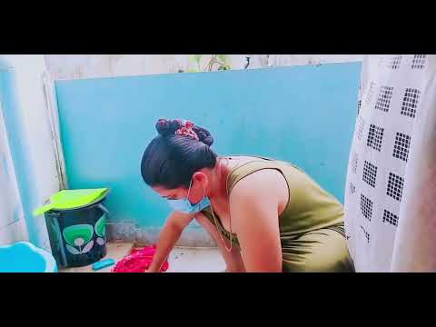 Clothes Washing in Nighty Dress Desi Cleaning Vlog HD