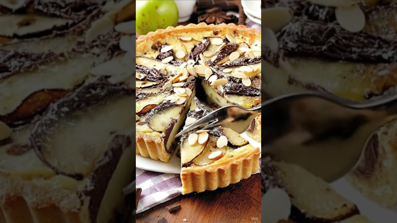 Tarte aux poires chocolat et crème amandes
