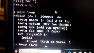 NEWLISP Program to calculate PI.