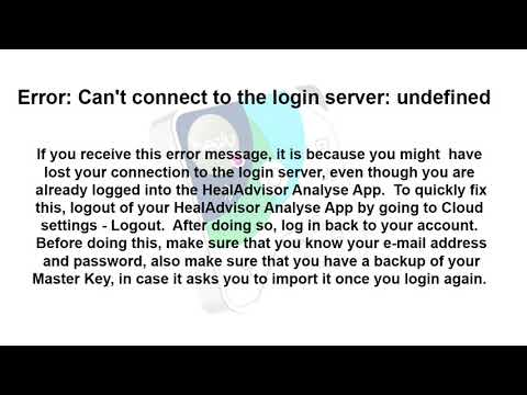 Healy FAQ Error: Can't connect to the login server: undefined (C)