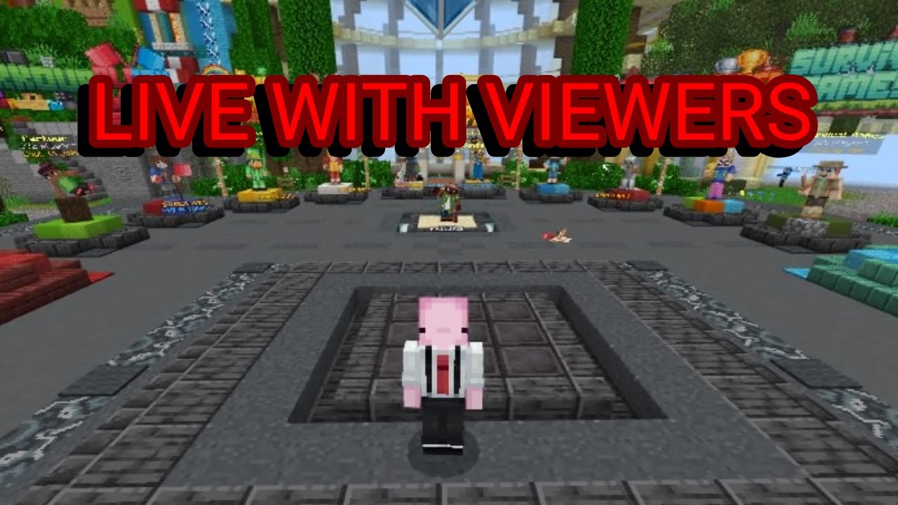 Cubecraft bedrock with VIEWERS - YouTube